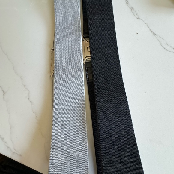 Two wide stretchy Belts - solid Grey and Black- Silver 2” wide The Limited Sz L - Picture 8 of 9